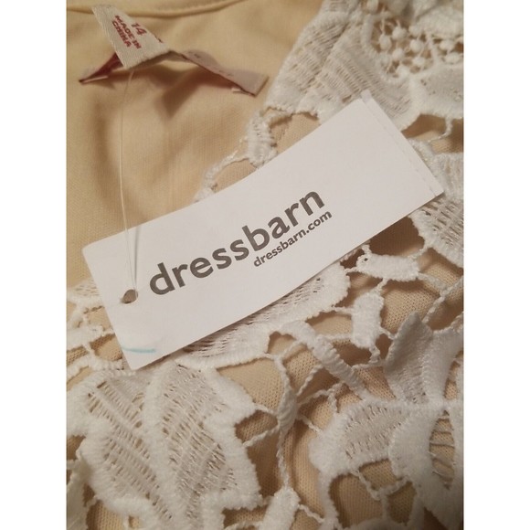 Dressbarn CB Established 1962 Size 14 White Beige Floral Lace Sleeveless Dress - Picture 3 of 7